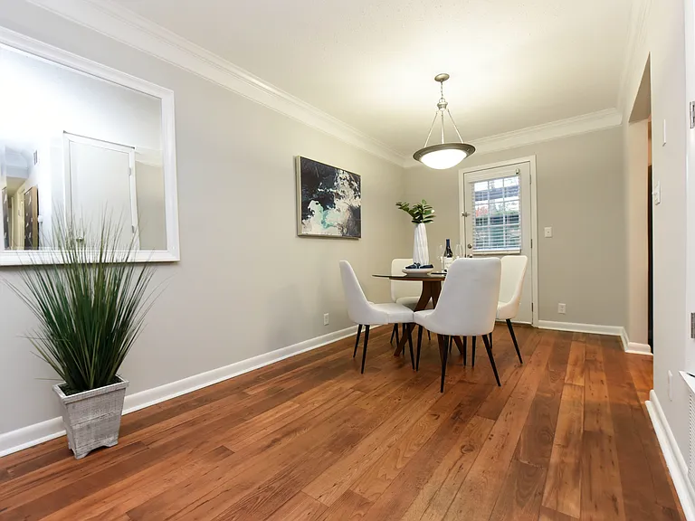 Hardwood-style flooring throughout