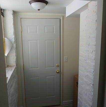 Garden level apartment entrance