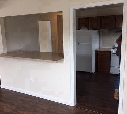 Dining room looking into kitchen