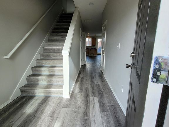 Front entry with luxury vinyl plank flooring