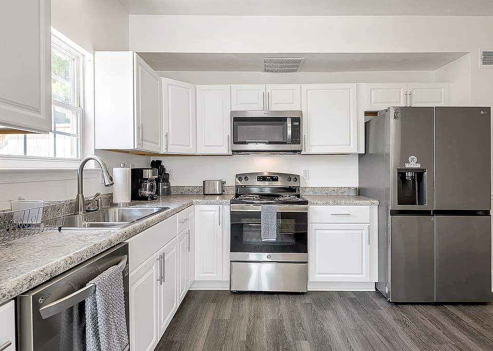 Newly renovated kitchen with beautiful stainless steel appliances