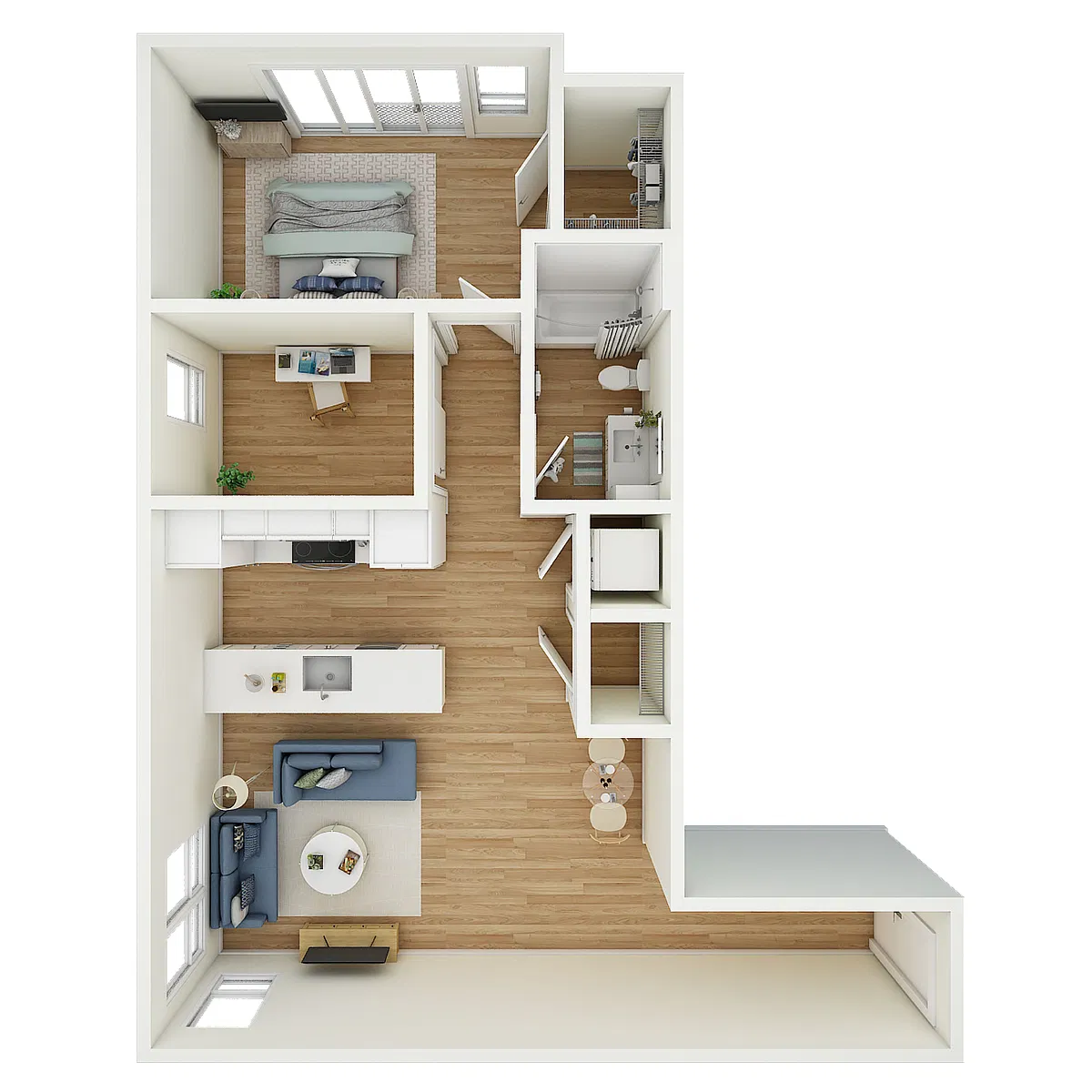 Floor plan 1 Bed 1 Bath + Den - a41.1
