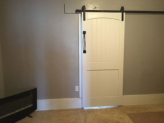 handmade barn door  bedroom