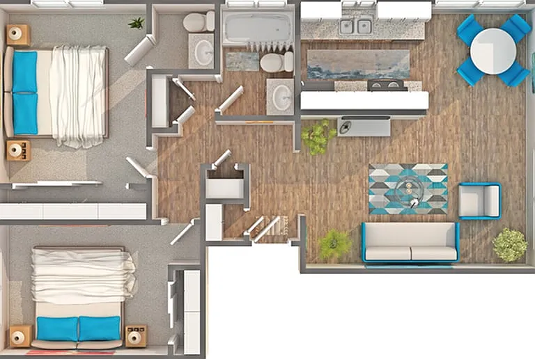 Pavilion 2 | 2-Bedroom Floorplan Pavilion 2 | 2-Bedroom Floorplan