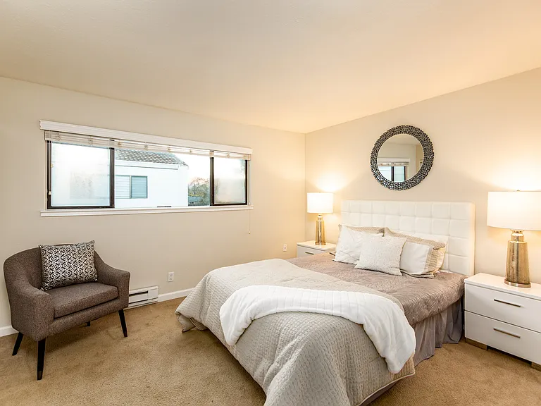 2 Bed / 1.5 Bath - Staged Primary Bedroom