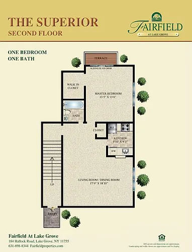 Floor plan The Superior One Bedroom Upper