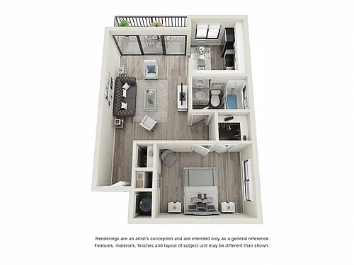 Floor plan 1 Bedroom 1 Bathroom