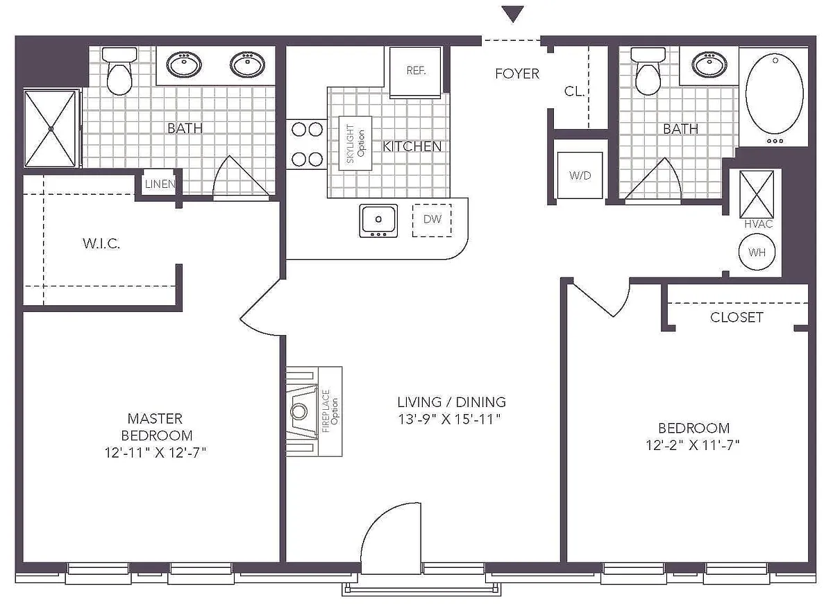 Floor plan 2 Bed/ 2 Bath