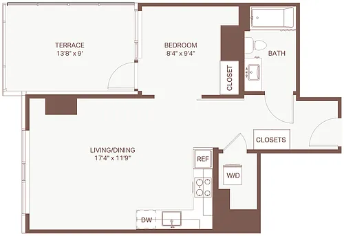 Floor plan Open 1x1 B10 Olympic