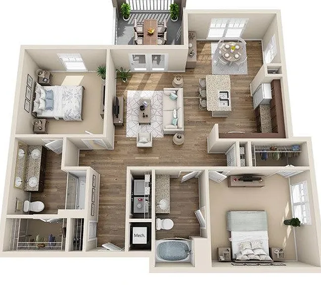 2 Bedroom | 2 Bath | 1212 SF 2 Bedroom | 2 Bath | 1212 SF