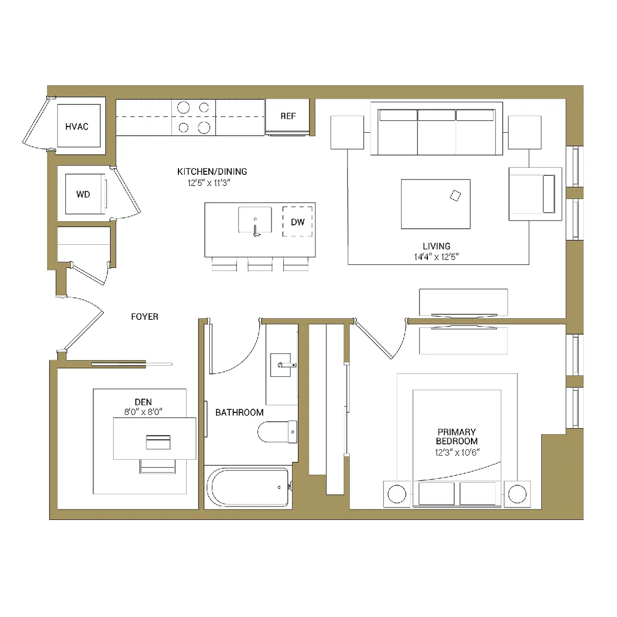 Floor plan A2A Den
