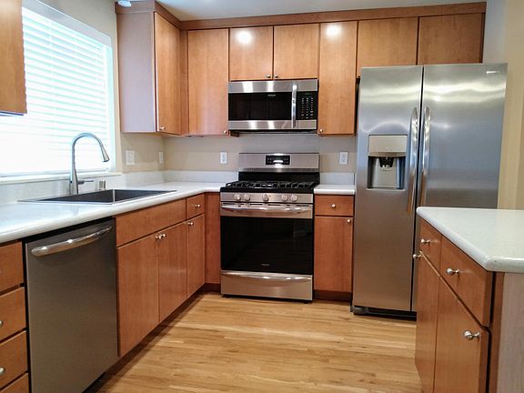 Spacious kitchen with stainless steel appliances