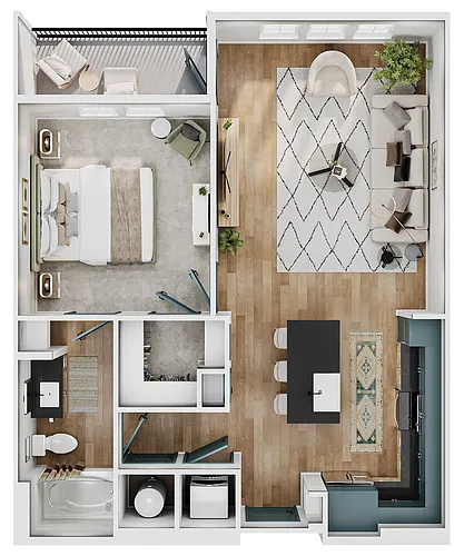 Floor plan A3 (1 Bedroom)