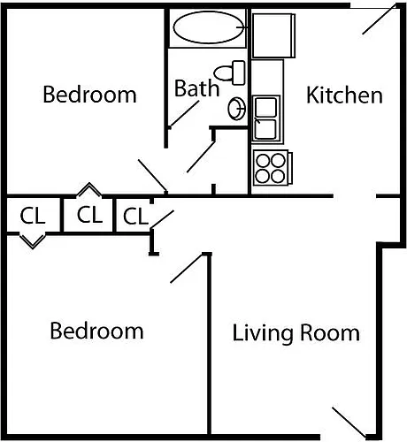 Floor plan Two Bedroom