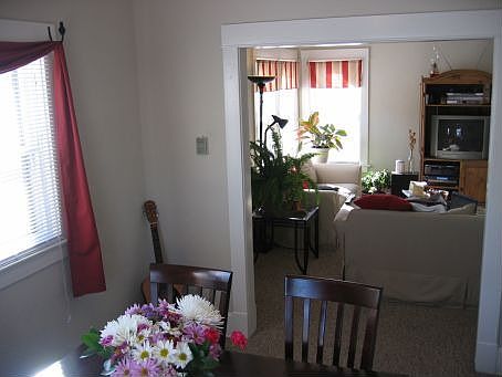 view of family room from dining room