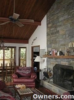 Great room with stone fireplace