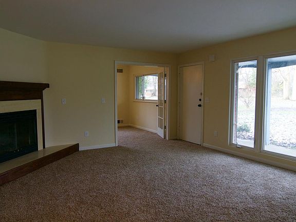 Spacious Living Room with Fireplace