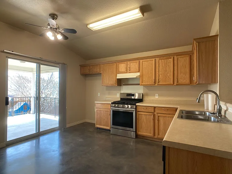 Kitchen, opposite view. New fridge to be installed.