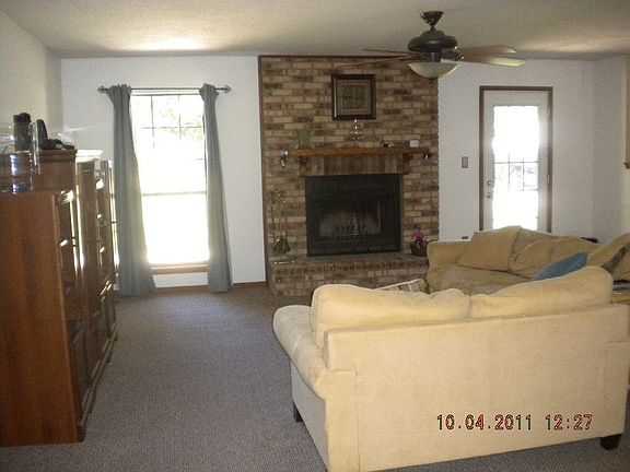 Greatroom with All brick Fire Place