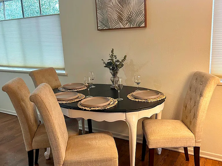 open layout between dining and living room