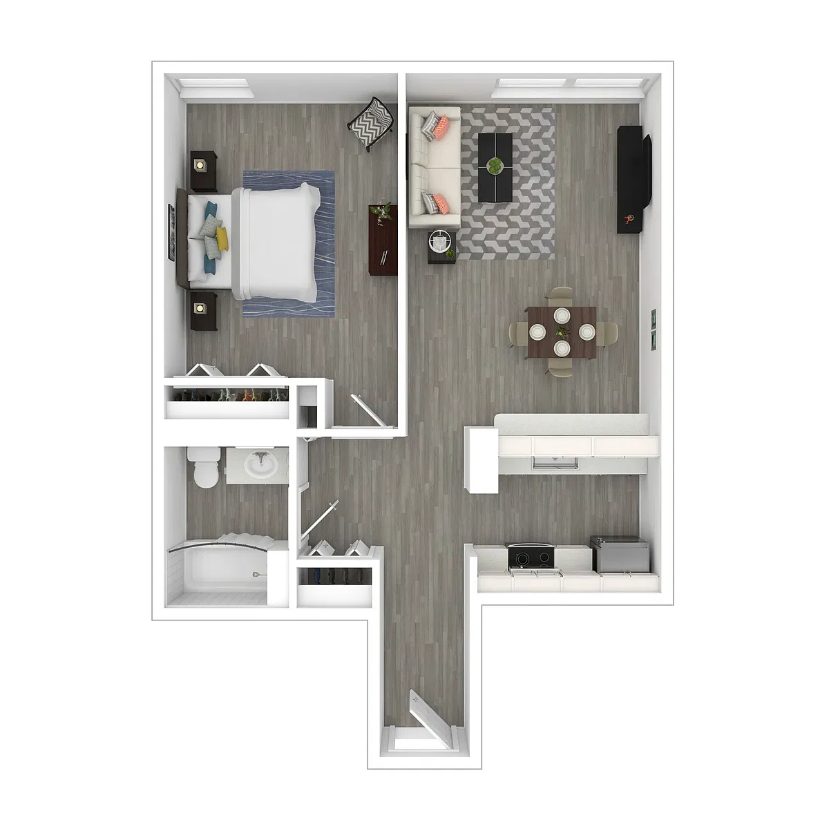 Floor plan 1 Bedroom C