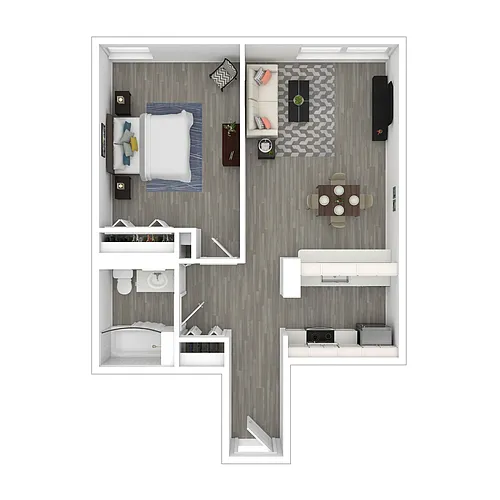 Floor plan 1 Bedroom C