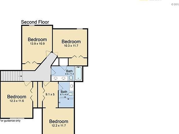 Upper level floor plan - visit https://www.seetheproperty.com/u/302073 for interactive tour.