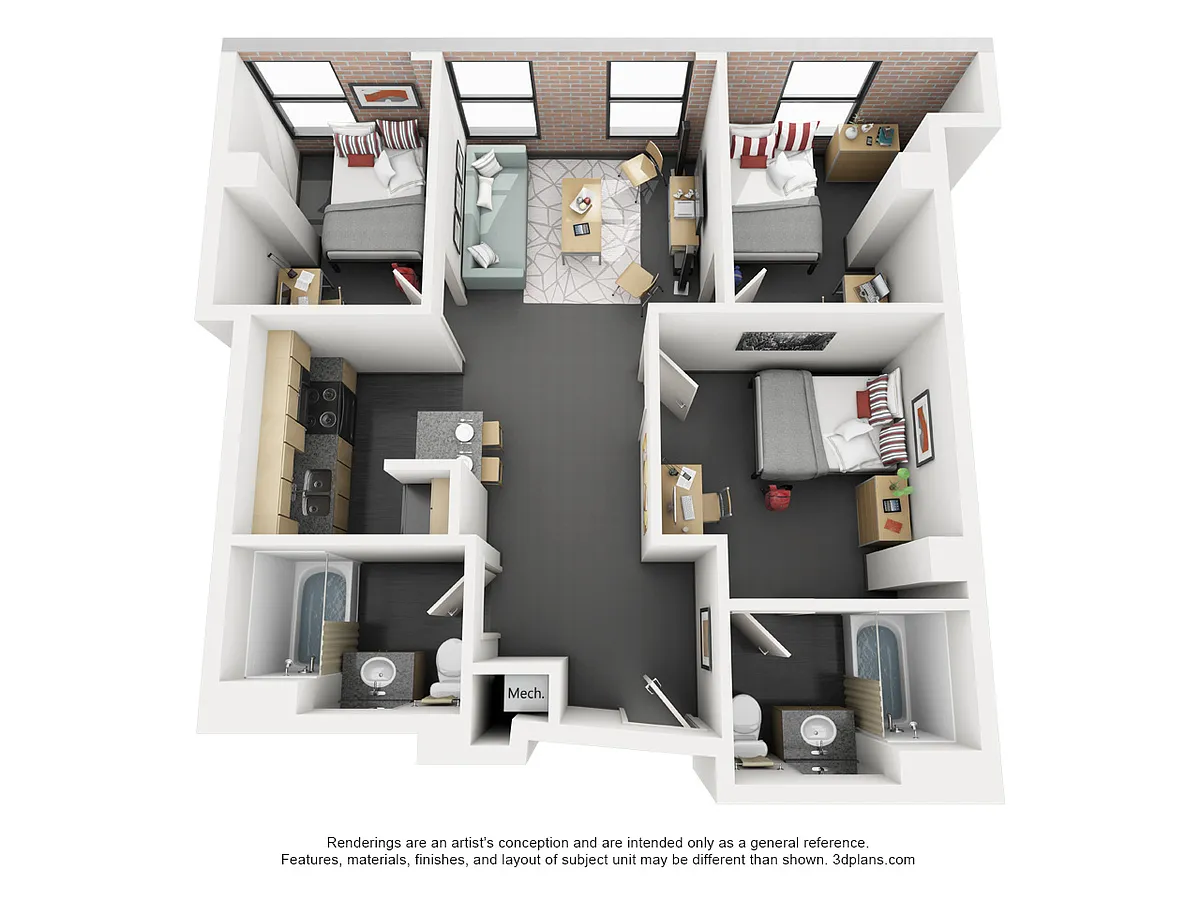 Floor plan Mac - Private Room In 3x2