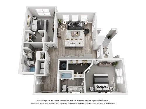 Floor plan Apartment - 2 Bed