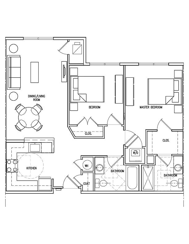 Floor plan 2 Bedrooms 2 Baths