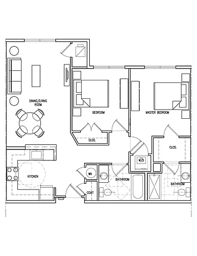 Floor plan 2 Bedrooms 2 Baths