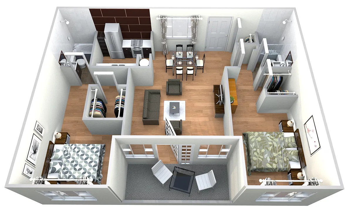 Floor plan Palm Grove - 2 bed 2 bath