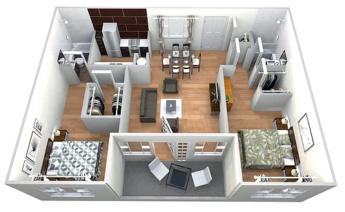 Floor plan Palm Grove - 2 bed 2 bath