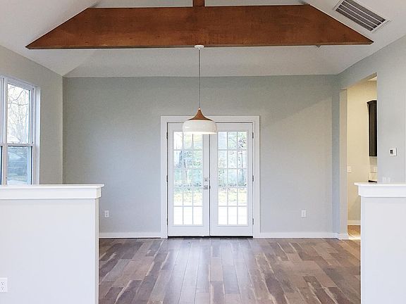 View from the living area into the dining area.