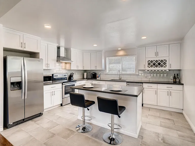 Oversize kitchen that is stocked. Perfect for entertaining