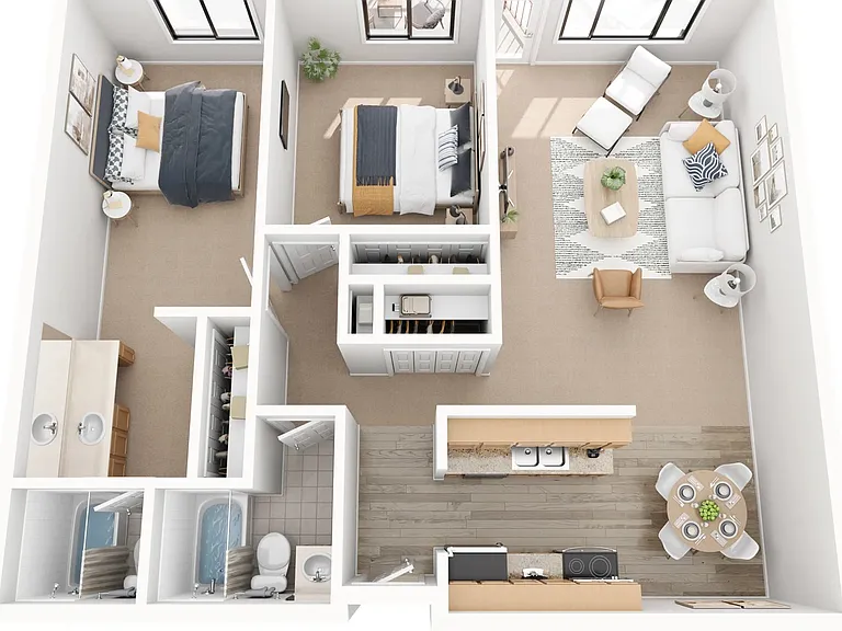 Floor Plan 2 bed 2 bath Heritage Hills Condo