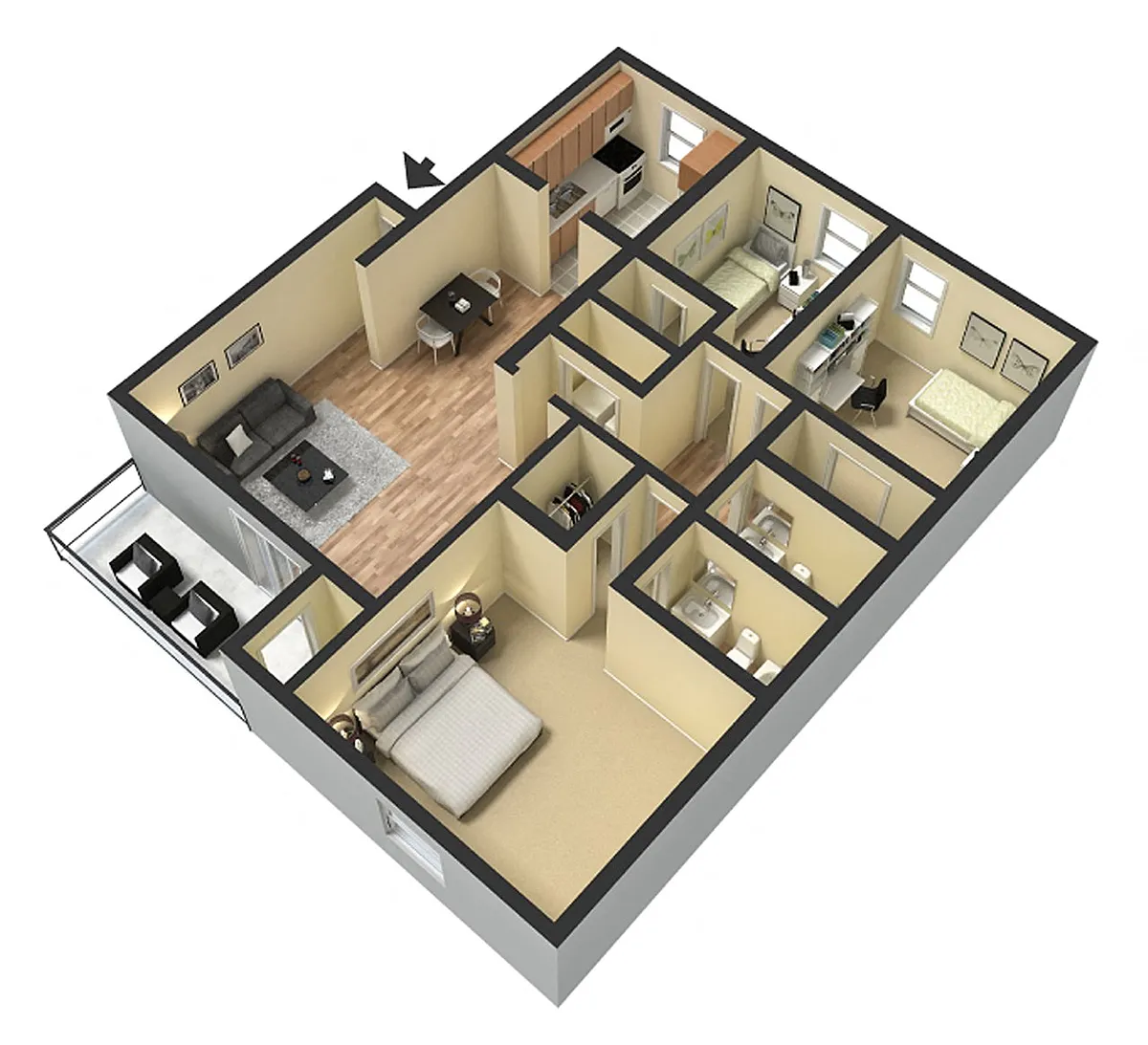 Floor plan Presidential 2 - W/D Machines