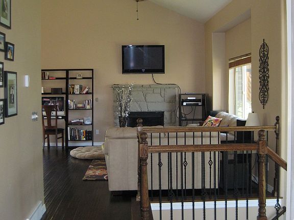 View from bedroom into family room