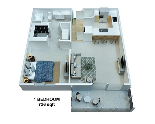 Floor plan 1 Bedroom / 1 Bathroom