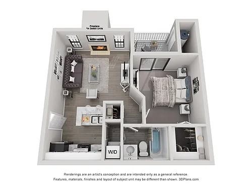 Floor plan 1 Bed 1 Bath