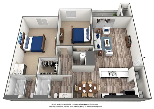 Floor plan B2 - Renovated