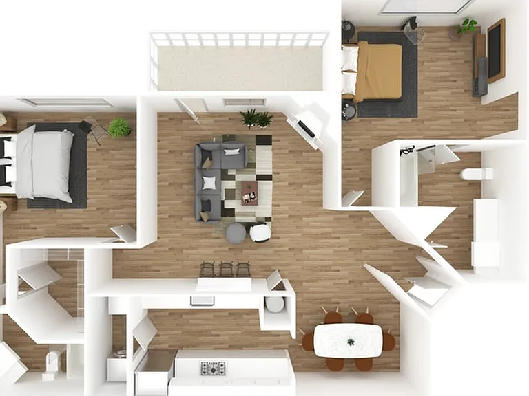 2 Bedroom | 2 Bath | 1244 SF | Renovated 2 Bedroom | 2 Bath | 1244 SF | Renovated