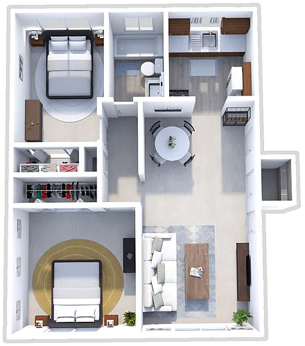 Floor plan 2 BEDROOM 1 BATH