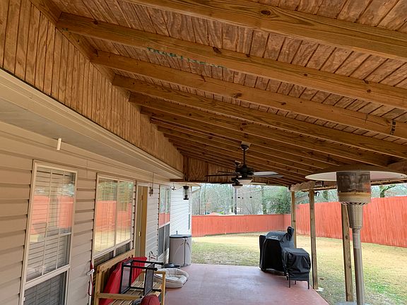 Across back porch