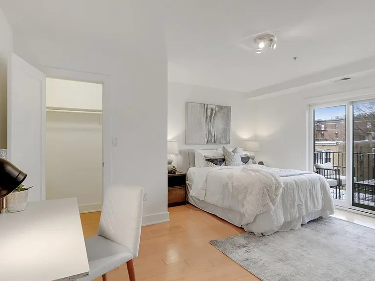 Large primary bedroom with extra large closet and space for hybrid working