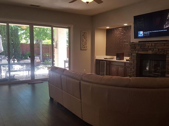 Hardwood floors, extra large double slider to covered patio