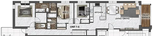 Floor plan 3 Bedroom - 2 Bathroom