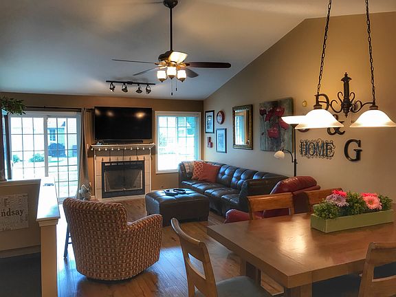 Living and dining areas