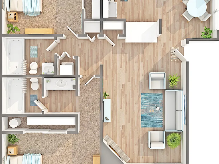 Cedar Flat | 2-Bedroom Floorplan Cedar Flat | 2-Bedroom Floorplan