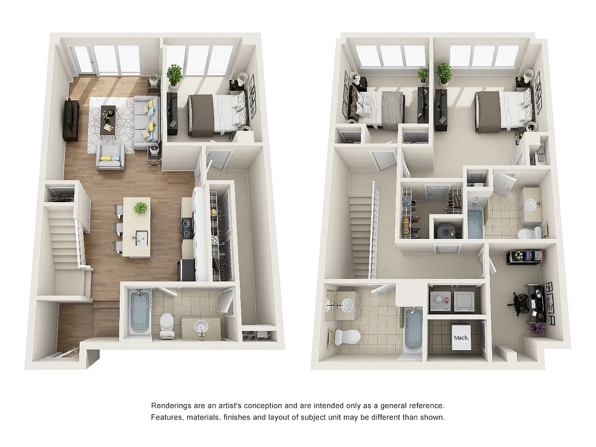Floor plan 3 bedroom, 3 bath